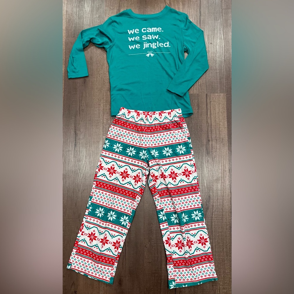 Jammies For Your Families Boys Pajama Set, Size 8. We Came. We Saw. We Jingled